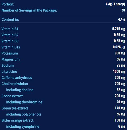 Stim pak [220 grammes, 50 portions]