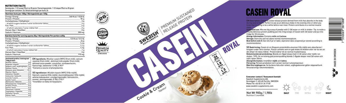 <tc>Swedish Supplements</tc> Caséine Royale [900 grammes, 27 doses]