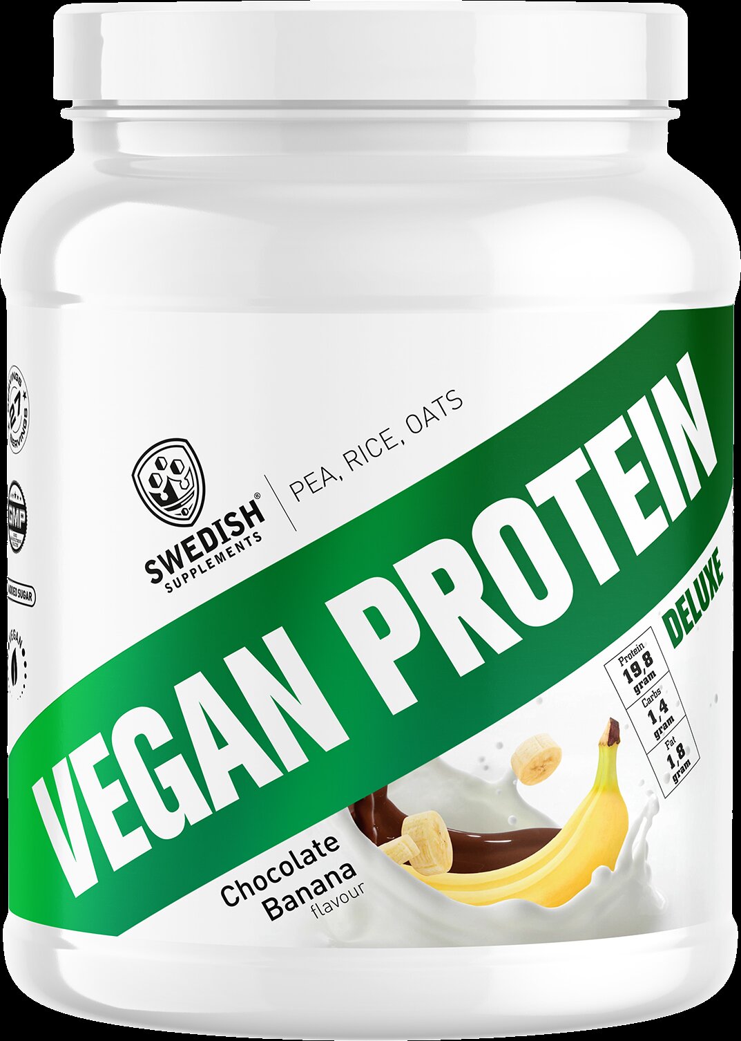 <tc>Swedish Supplements</tc> Protéines végétaliennes de luxe | à base de pois, de riz et d'avoine [750 grammes, 27 doses]