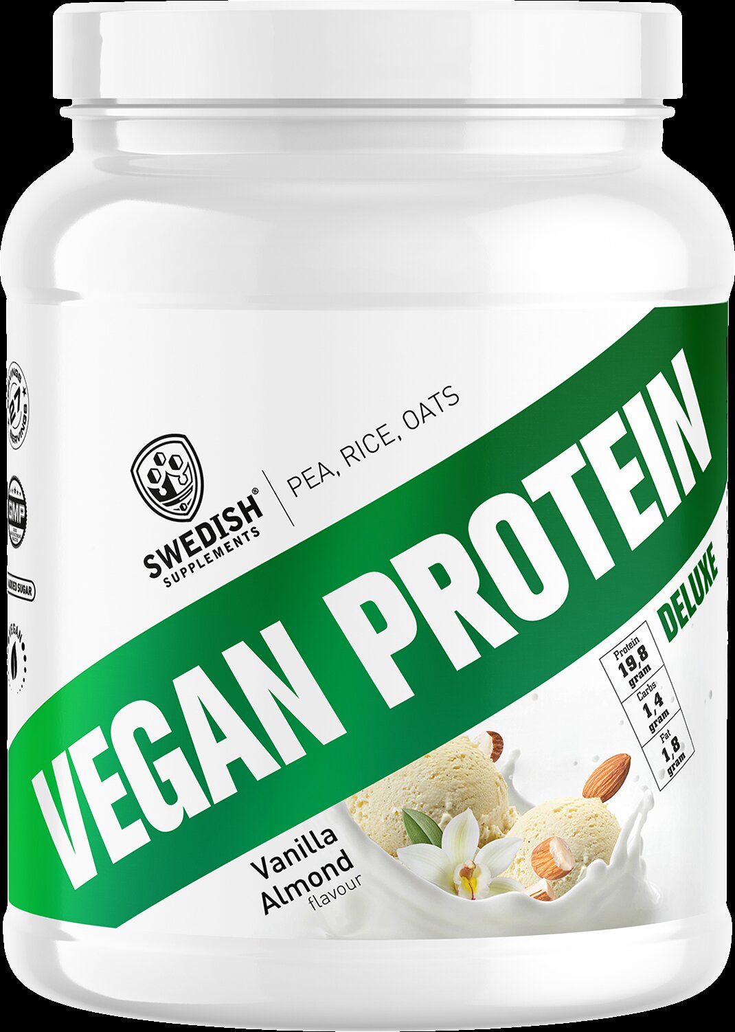 <tc>Swedish Supplements</tc> Protéines végétaliennes de luxe | à base de pois, de riz et d'avoine [750 grammes, 27 doses]