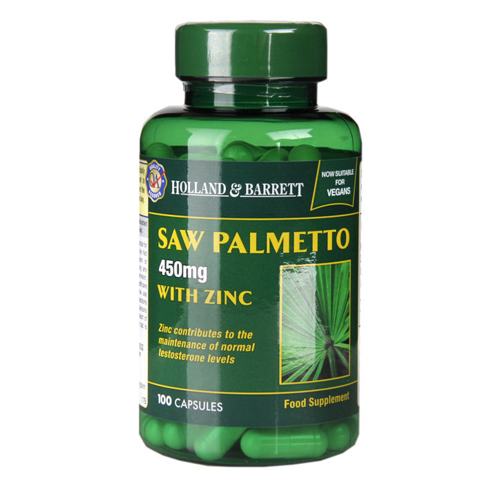 Saw Palmetto avec du zinc (Saw Palmetto avec du zinc) 100 capsules végétaliennes Holland & Barrett