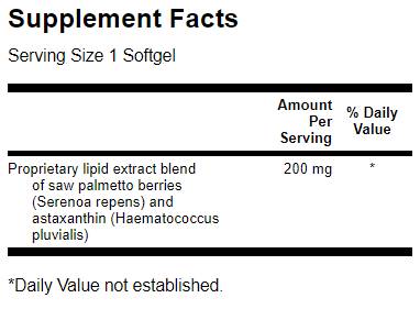 Saw Palmetto/Astaxanthin Complexe de la prostate 60 capsules de gel