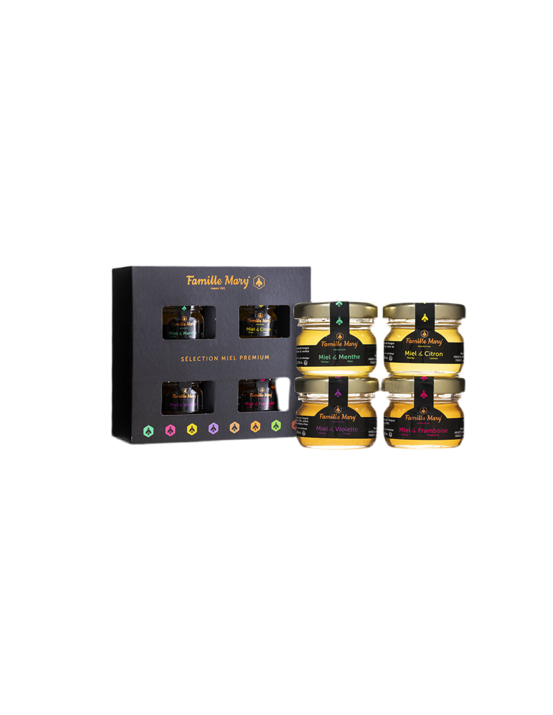 Sélection de miels Acacia premium avec des huiles essentielles - Sélection Miel Premium, 4 PCS. x 30 g