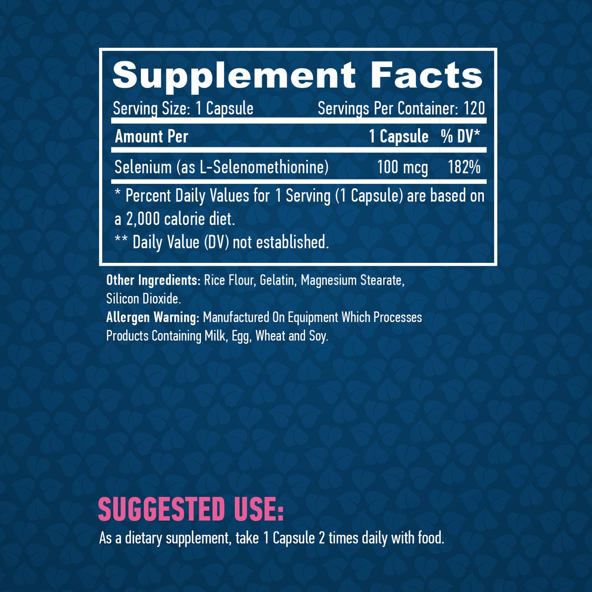 Sélénium/chélaté - levure libre/100 mcg./120 Caps.