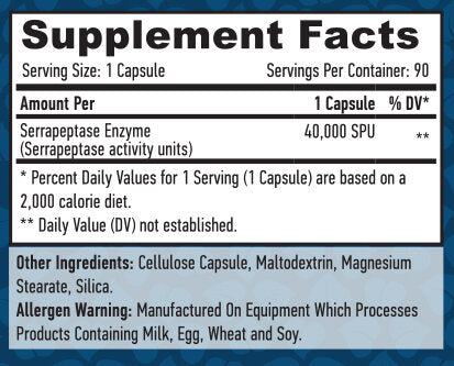 Serrapeptase/40000 SPU/90 VCAPS