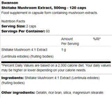 Extrait de champignons shiitake 500 mg 120 capsules