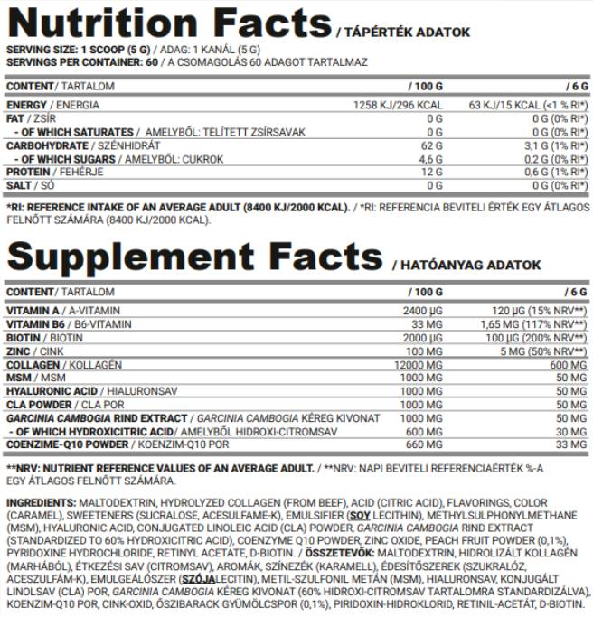 Briller | Collagène - acide hyaluronique - MSM - Q10 - Vitamines | Dédié aux femmes - 300 grammes