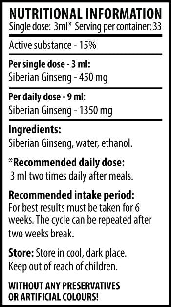 Ginseng sibérien - 100 ml