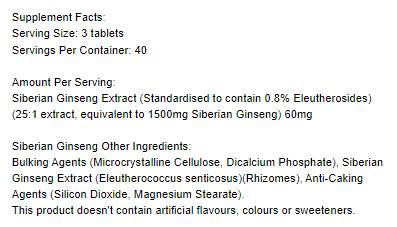 Ginseng sibérien 1500 mg - 120 comprimés