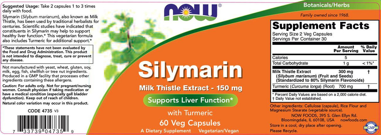 Silymarin Milk Thistle Extrait 150 mg - 60 capsules