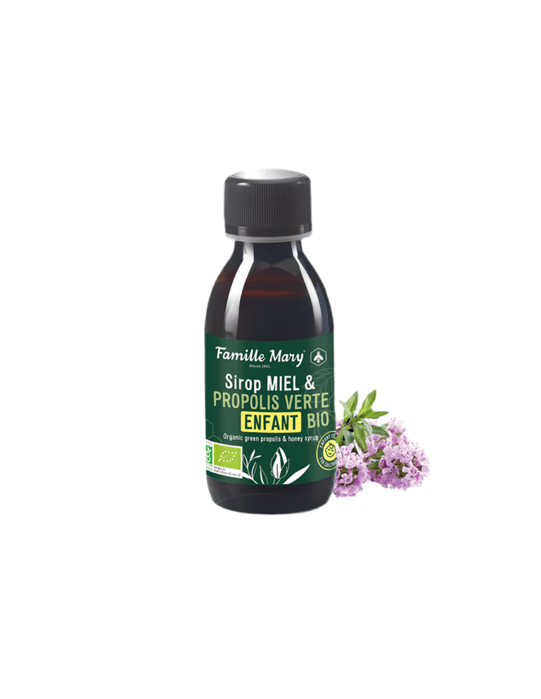 Sirop Miel et propolis verte enfant bio/sirop pour les enfants atteints de miel et de propolis vert (organique), 125 ml Famille Mary