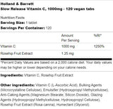 Vitamine C à libération lente 1000 mg - 120 comprimés