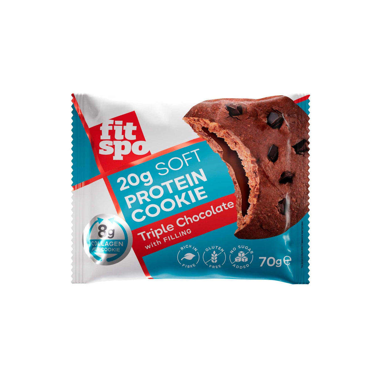 Cookie en protéines doux | avec du collagène 8G et pas de sucre ajouté - 10 x 70 grammes