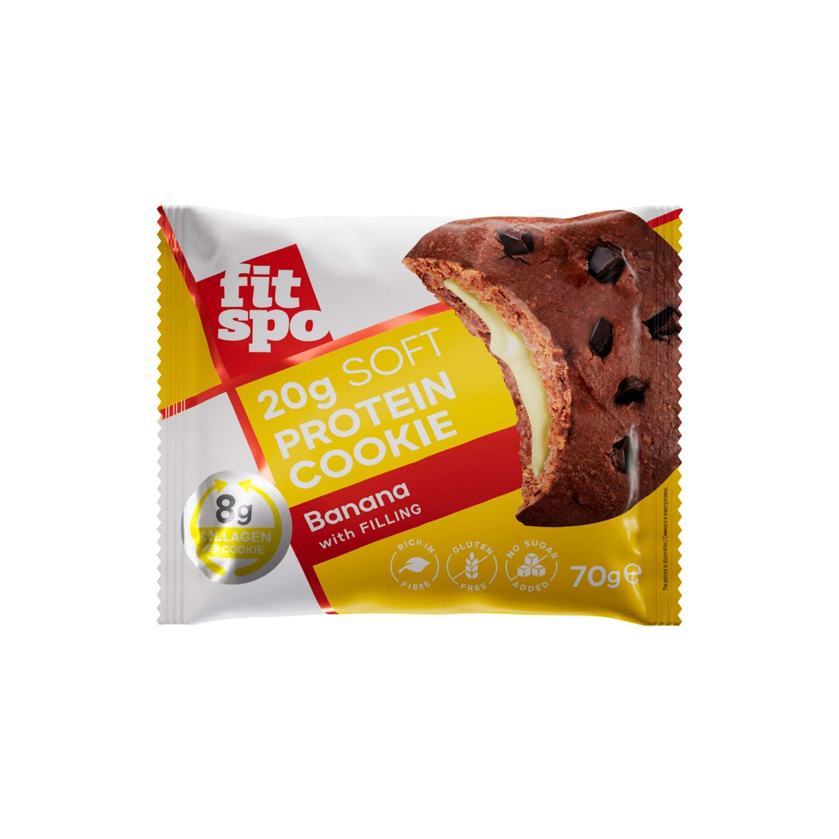 Cookie en protéines doux | avec du collagène 8G et pas de sucre ajouté - 10 x 70 grammes