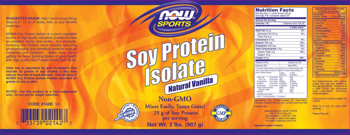 Isolat de protéines de soja - 908 grammes