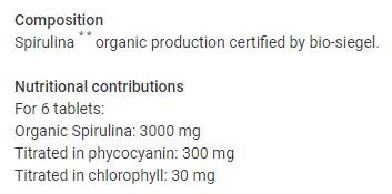 Spiruline | Bio végétalien 500 mg - 100 comprimés