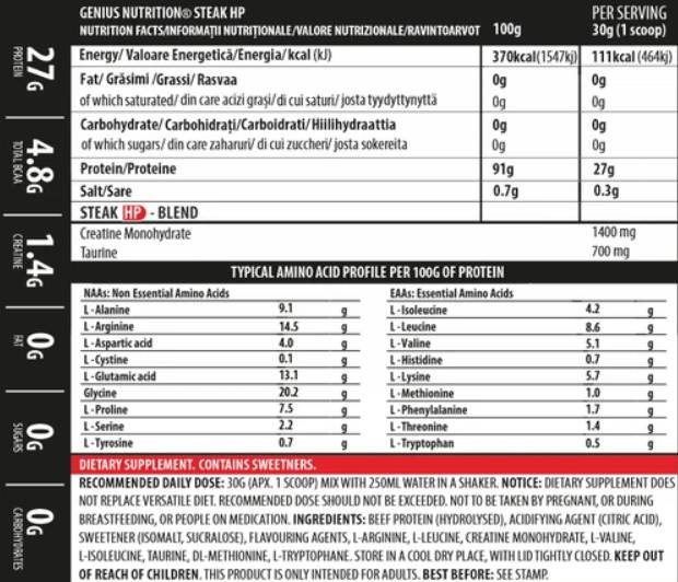 Steak-hp - 750 grammes