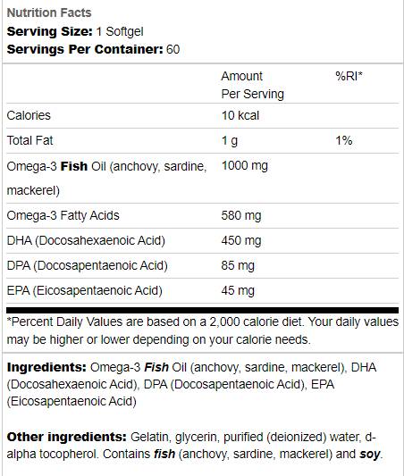 Super DPA Fish Huile 60 Capsules de gel