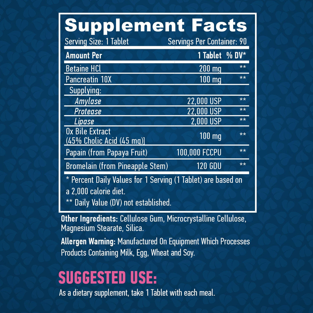Super enzyme complexe/90 tabs.