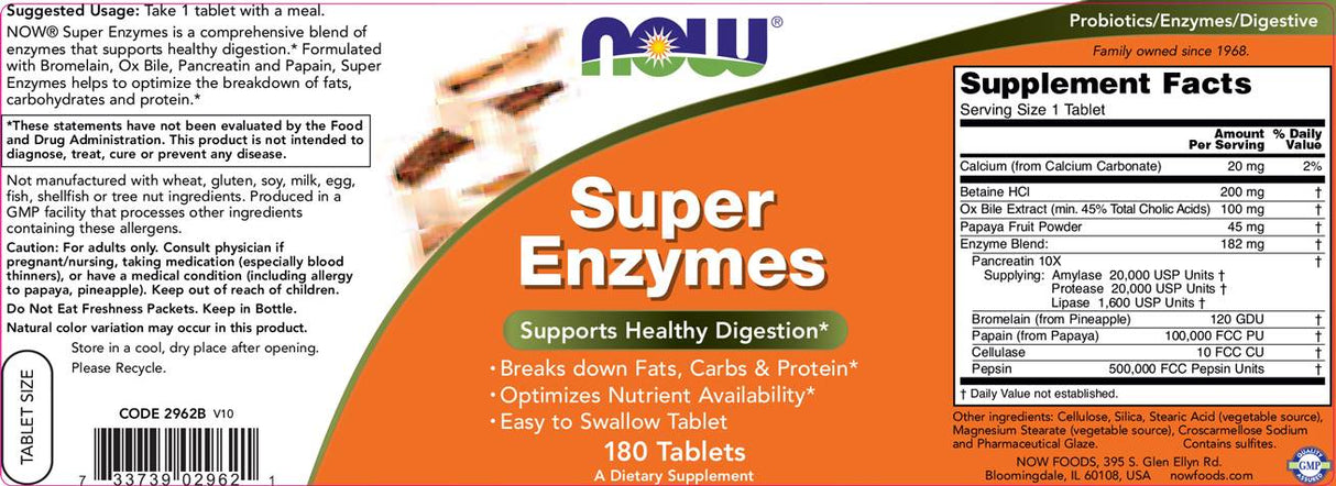 Super enzymes - 180 comprimés