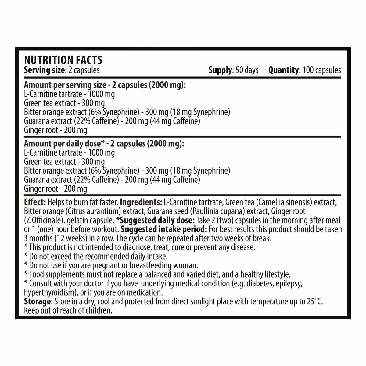 Burner super extrême 1000 mg - 100 capsules