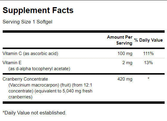 Super résistance Concentré de canneberge 420 mg - 60 capsules de gel