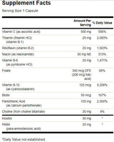 Complexe de vitamine B super stress avec de la vitamine C - 100 capsules
