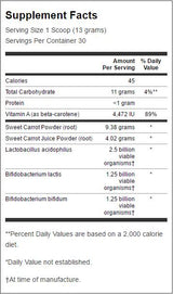 Poudre de jus de carotte sucrée avec probiotiques 402 grammes