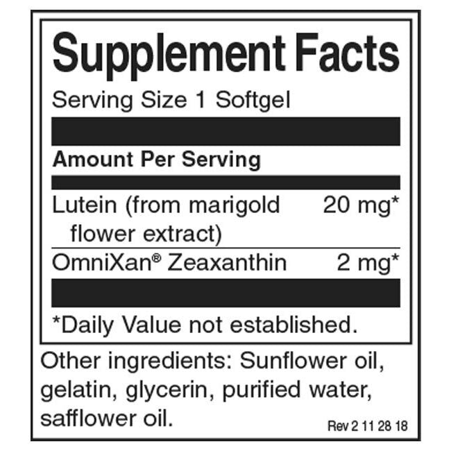 Synergistic Eye Health Lutein & Zeaxanthine 22 mg - 60 capsules de gel