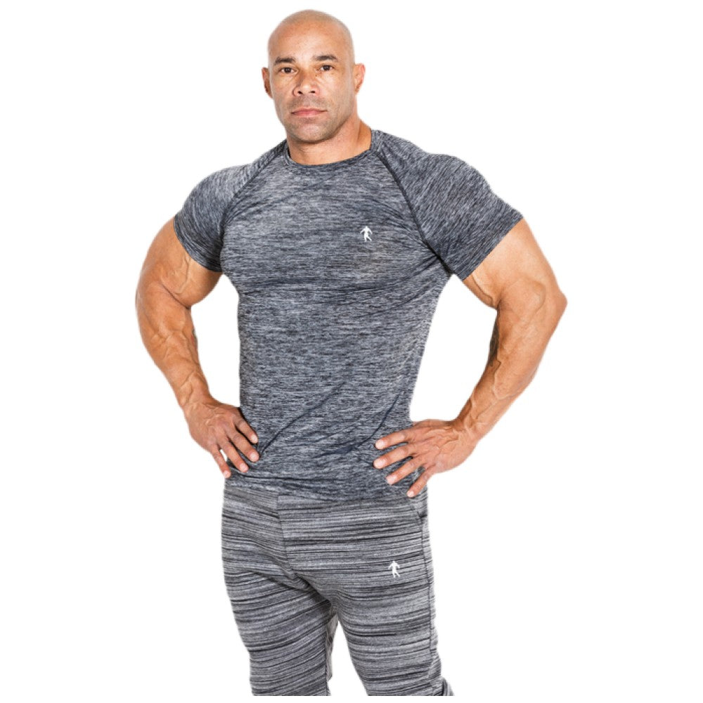 T-shirt masculin avec manches courtes/t-shirt 01 LM compression gris foncé