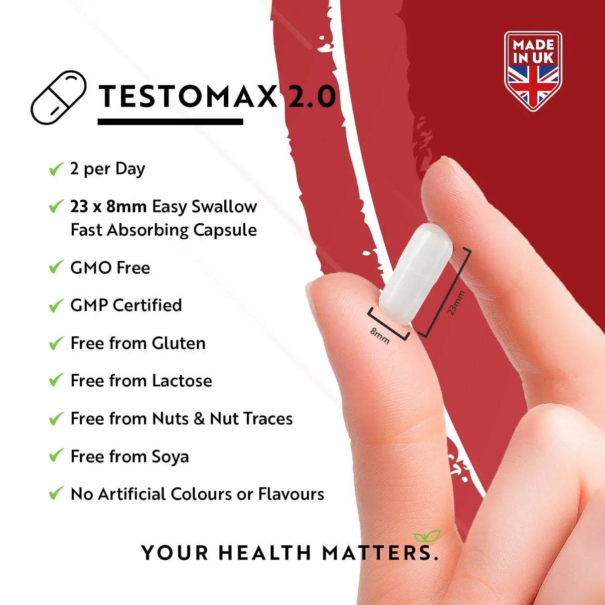 TESTOMAX™ 2.0 /210 gélules, 105 jours/ avec Ashwagandha KSM 66®, CoQ10 &amp; Racine de Maca <tc>Nutravita</tc>