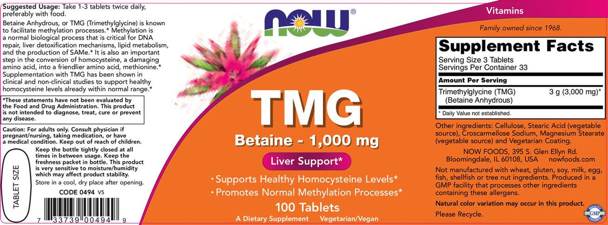 TMG 1000 mg - 100 comprimés