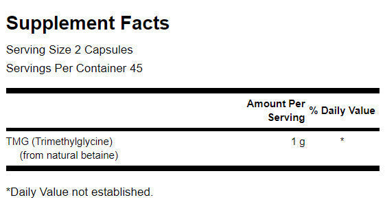 TMG triméthylglycine 500 mg - 90 capsules