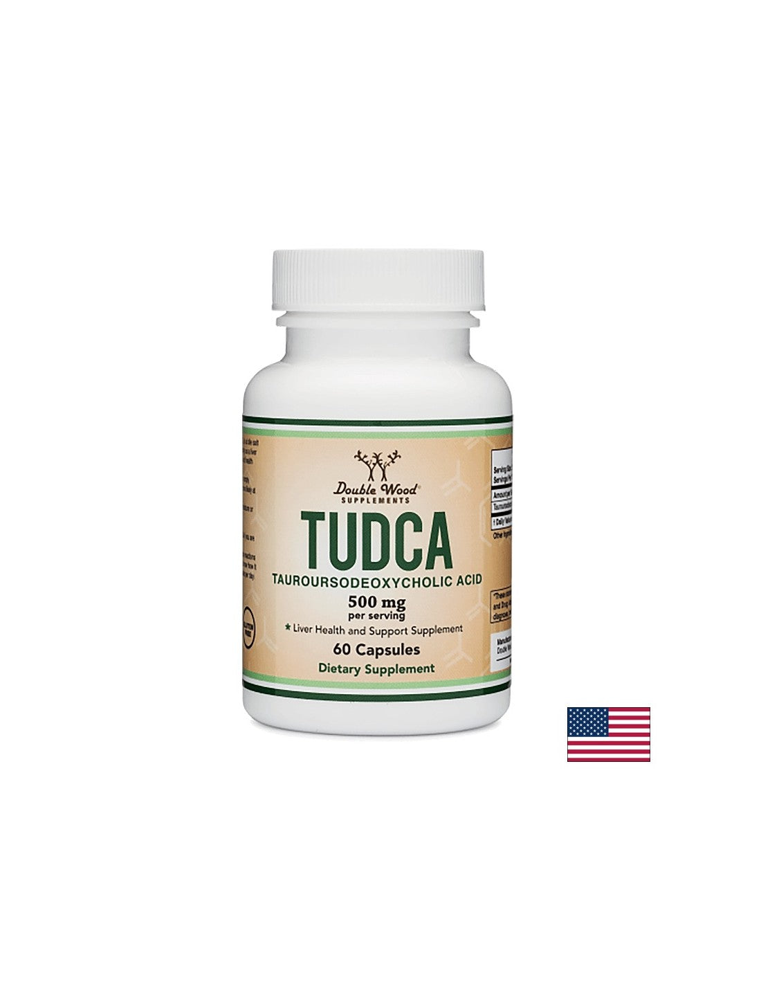 TUDCA (acide tauroursodésoxycholique), 500 mg, 60 gélules <tc>Double Wood</tc>