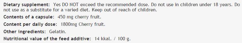 Cherry tarte 450 mg - 100 capsules