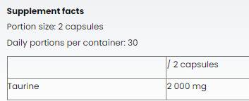 Caps de taurine 1000 mg - 60 capsules