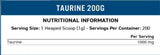 Poudre de taurine 1000 mg - 200 grammes