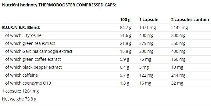 Capsules thermobooster compressés 60 capsules