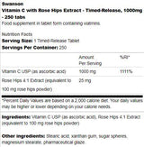 Vitamine C à libération chronométrique 1000 mg | Avec Rose Hips 250 bouteilles