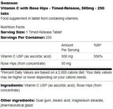 Vitamine C à libération chronométrique 500 mg | Avec Rose Hips 250 comprimés