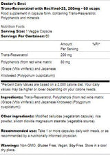 Trans-Resveratrol 200 mg | avec Resvinol-25 - 60 capsules