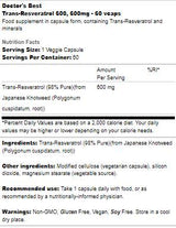 Trans-resveratrol 600 mg - 60 capsules