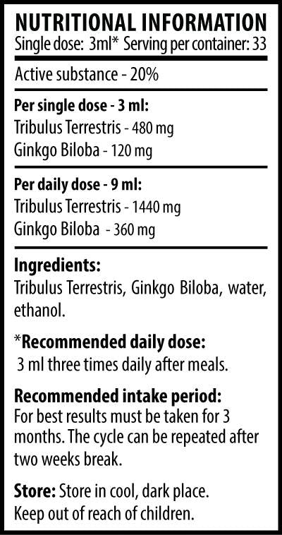 Tribulus + ginkgo - 100 ml