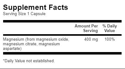 Complexe triple magnésium 400 mg - 100 capsules