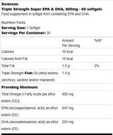 Triple force Super EPA et DHA 900 mg 60 softgels