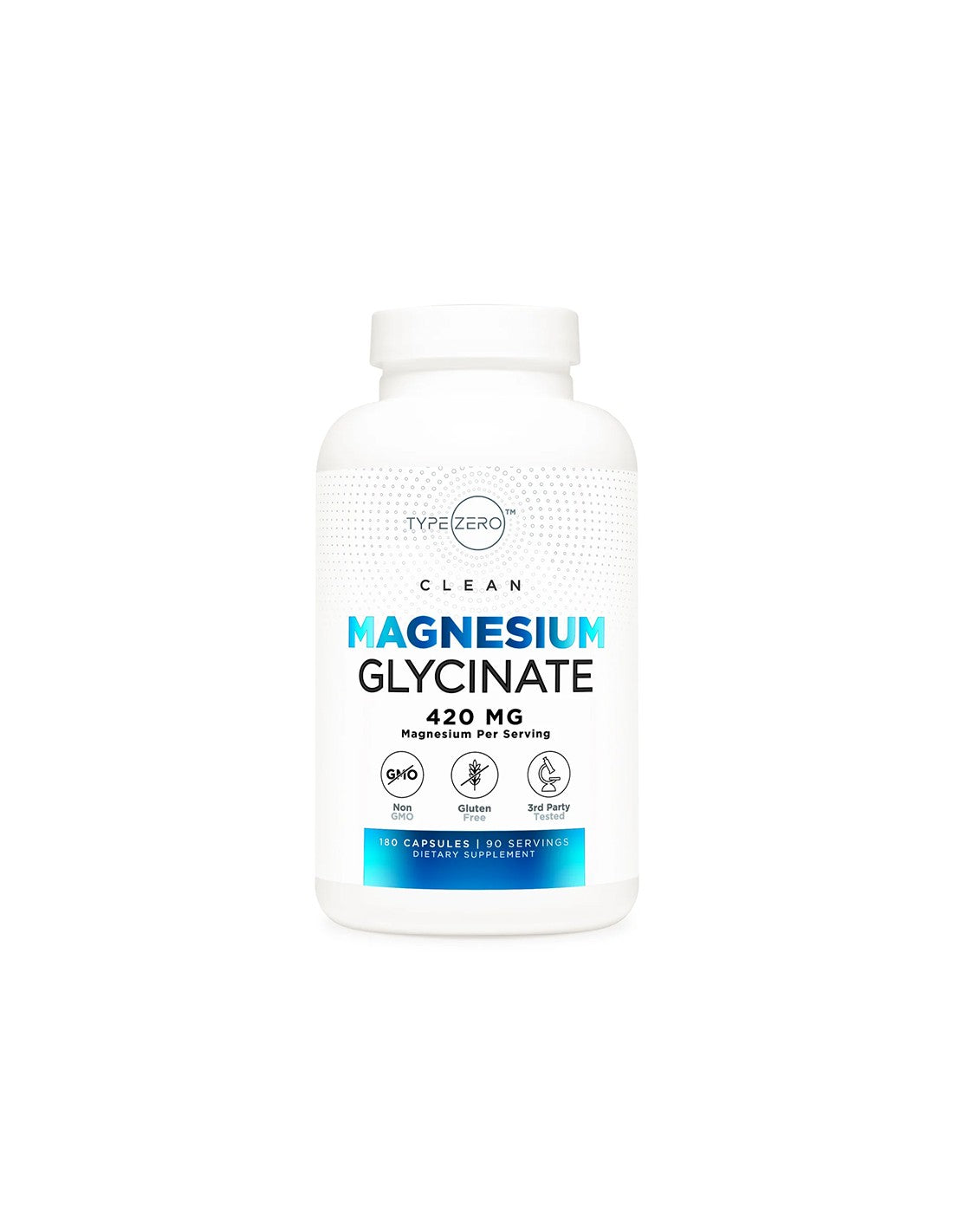 Système nerveux et cardiovasculaire - Magnésium (glycinate) Type Zero ™, 180 capsules