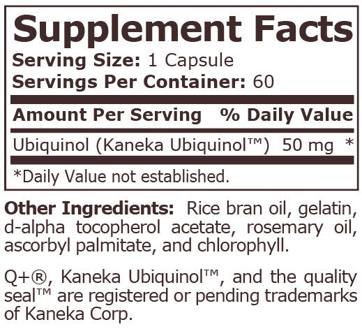 <tc>Pure Nutrition</tc> - UBIQUINOL CoQ10 50 mg - 60 Gélules