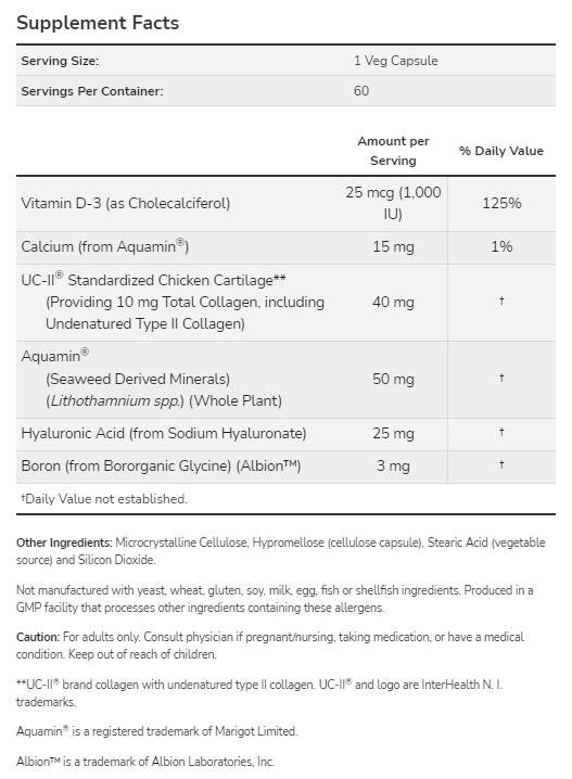 UC-II® | Soulagement conjoint avancé - 60 capsules