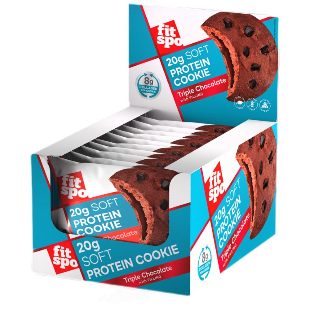 Cookie en protéines doux | avec du collagène 8G et pas de sucre ajouté - 10 x 70 grammes