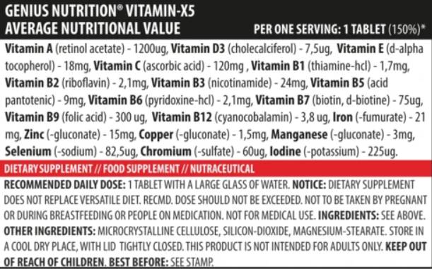 Vitamine-x5 - 120 comprimés